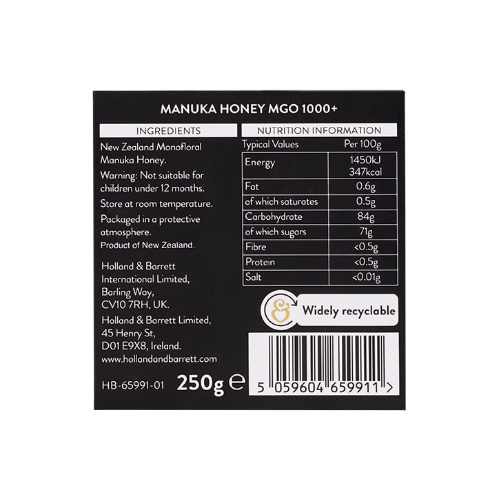 Holland & Barrett Manuka Μέλι MGO 1000+ Gift Box 250g